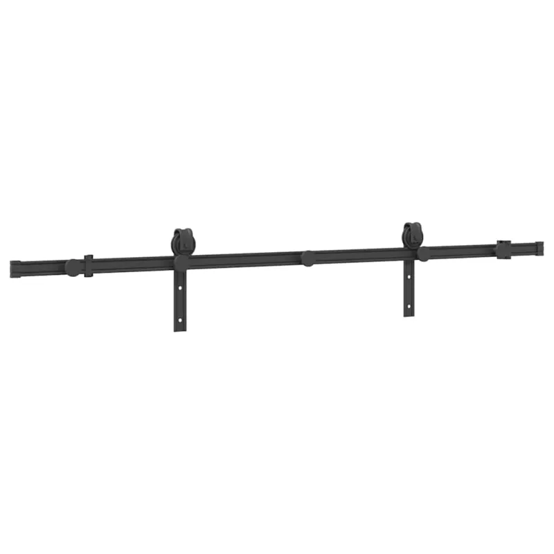 Stumdomų durų įrangos rinkinys, juodos spalvos, 183cm, plienas