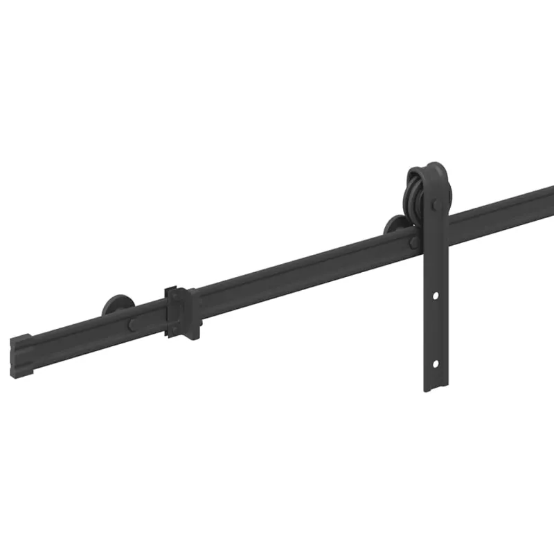 Stumdomų durų įrangos rinkinys, juodos spalvos, 183cm, plienas