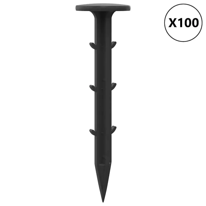 Žemės kuolai 100 pcs Juoda Ø3 x 11 cm Plastmasė