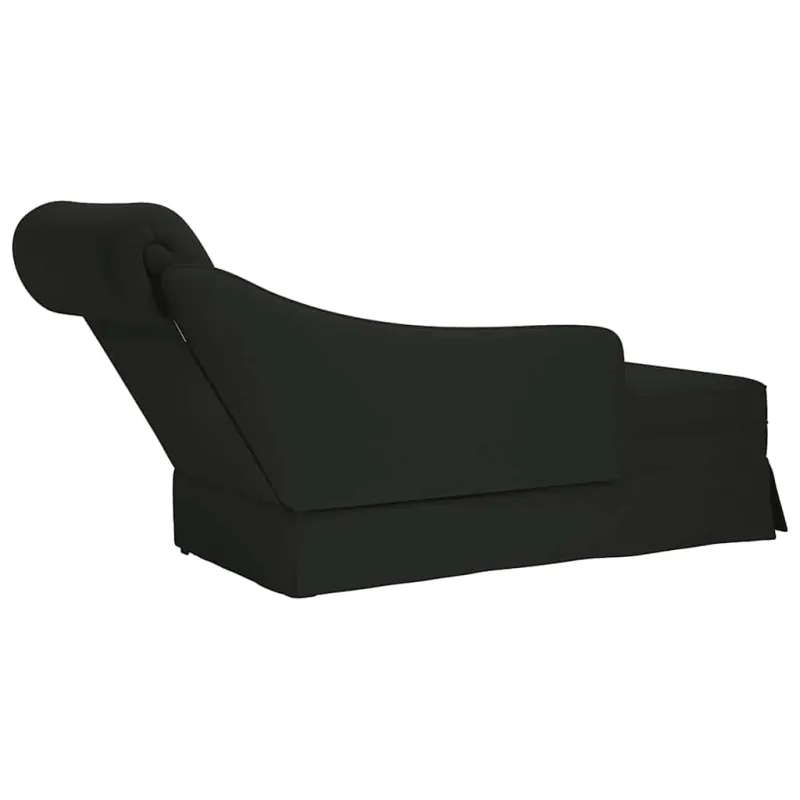 Poilsio gultas su pagalve/porankiu dešinėje, juoda, aksomas