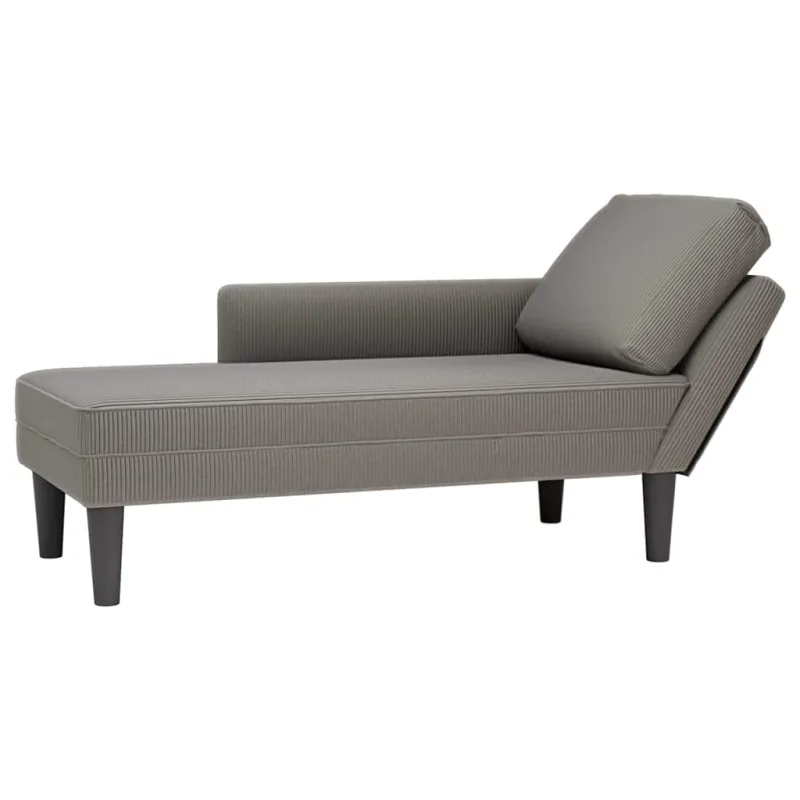 Chaise Lounge su pagalvės šviesiai pilku velveto audiniu