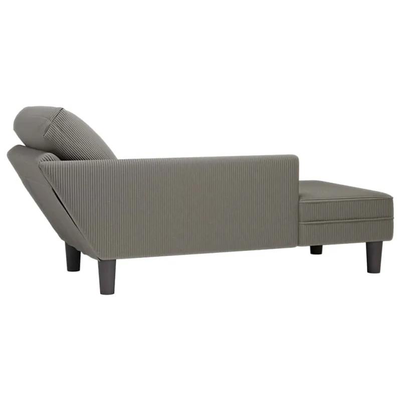 Chaise Lounge su pagalvės šviesiai pilku velveto audiniu