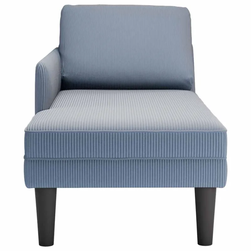 Chaise Lounge su pagalvės mėlynu velveto audiniu