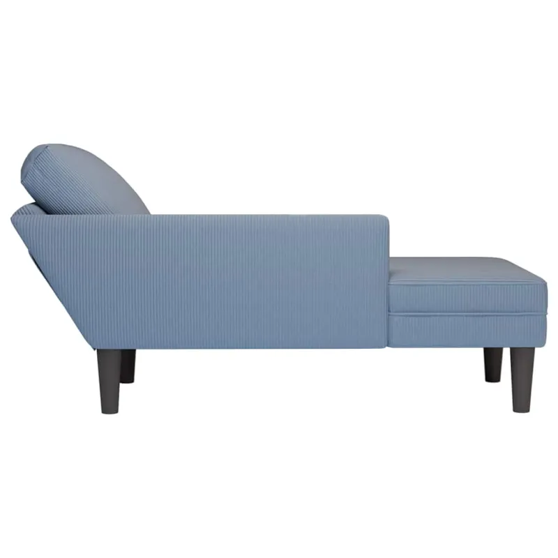 Chaise Lounge su pagalvės mėlynu velveto audiniu