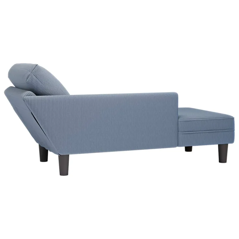 Chaise Lounge su pagalvės mėlynu velveto audiniu