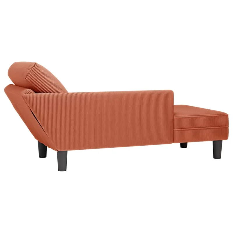 Poilsio sofa su pagalvės raudonai oranžiniu velveto audinys