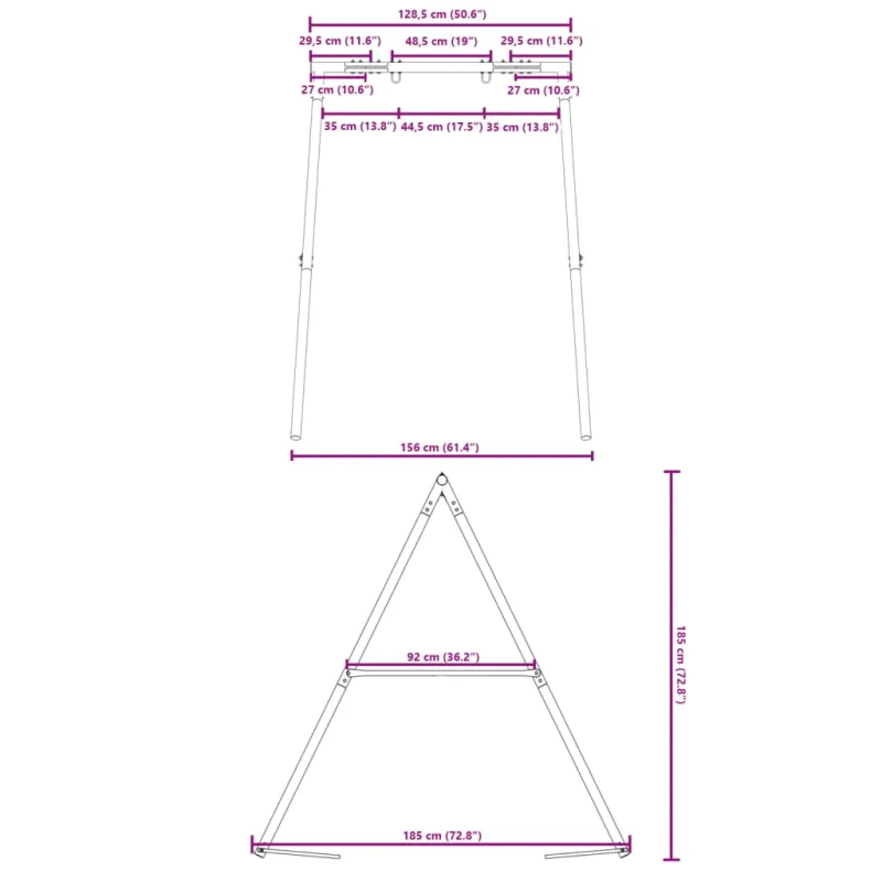 Lauko sūpynių rėmas plotis 156 x aukštis 185 cm