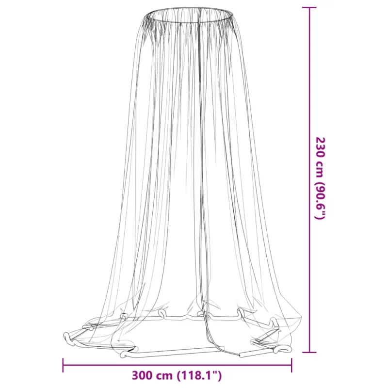 Tinklelis nuo uodų skėčiui, baltas, Φ300x230cm, 220 tinklas