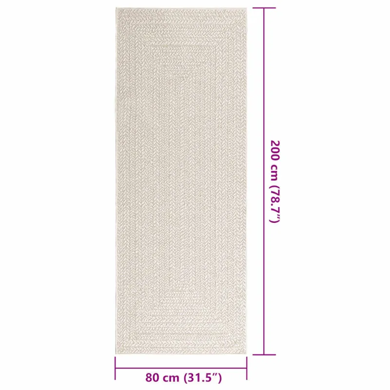 Kilimas ZIZUR, 80x200 cm, džiuto imitacija, vidaus ir lauko