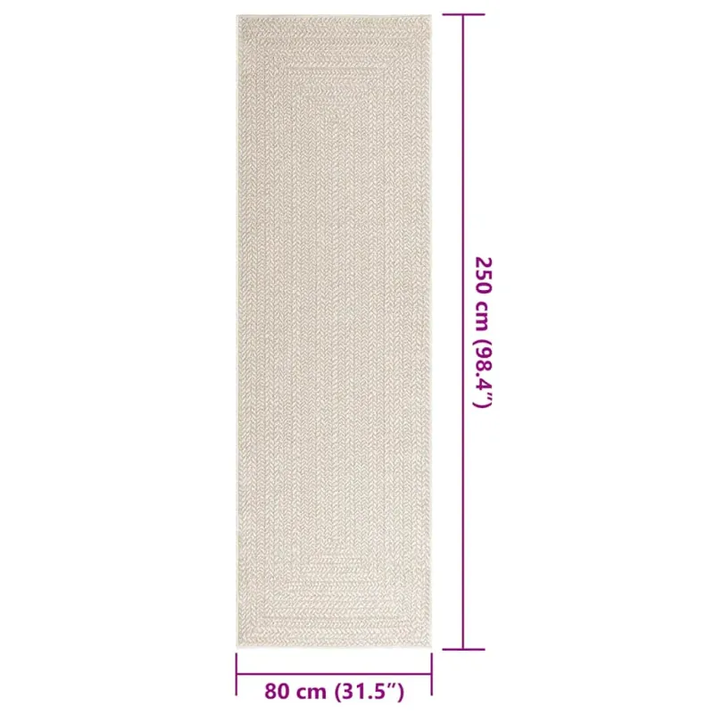 Kilimas ZIZUR, 80x250 cm, džiuto imitacija, vidaus ir lauko