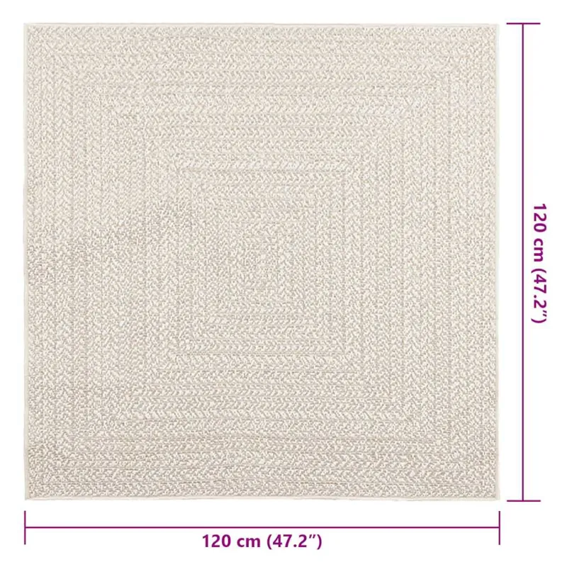 Kilimas ZIZUR, 120x120 cm, džiuto imitacija, vidaus ir lauko