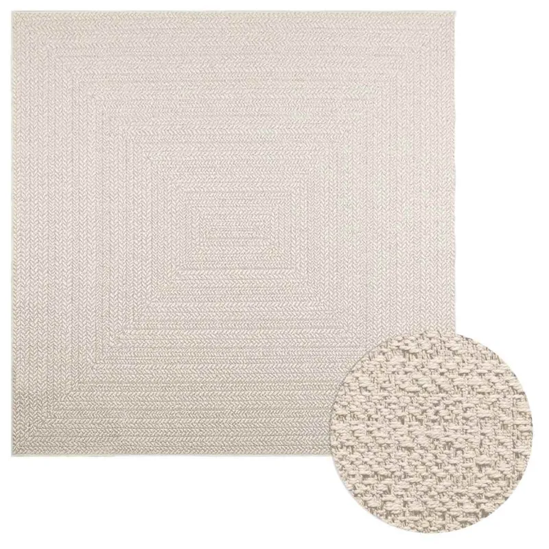 Kilimas ZIZUR, 200x200 cm, džiuto imitacija, vidaus ir lauko
