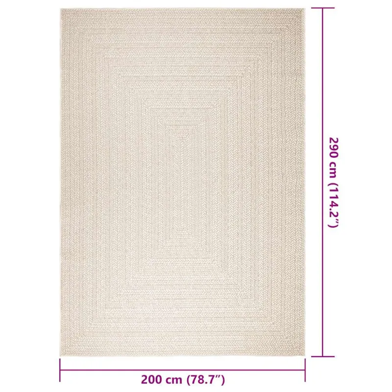 Kilimas ZIZUR, 200x290 cm, džiuto imitacija, vidaus ir lauko
