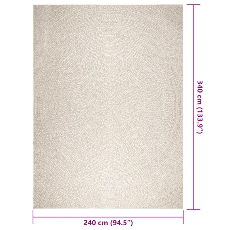 Kilimas ZIZUR, 240x340 cm, džiuto imitacija, vidaus ir lauko