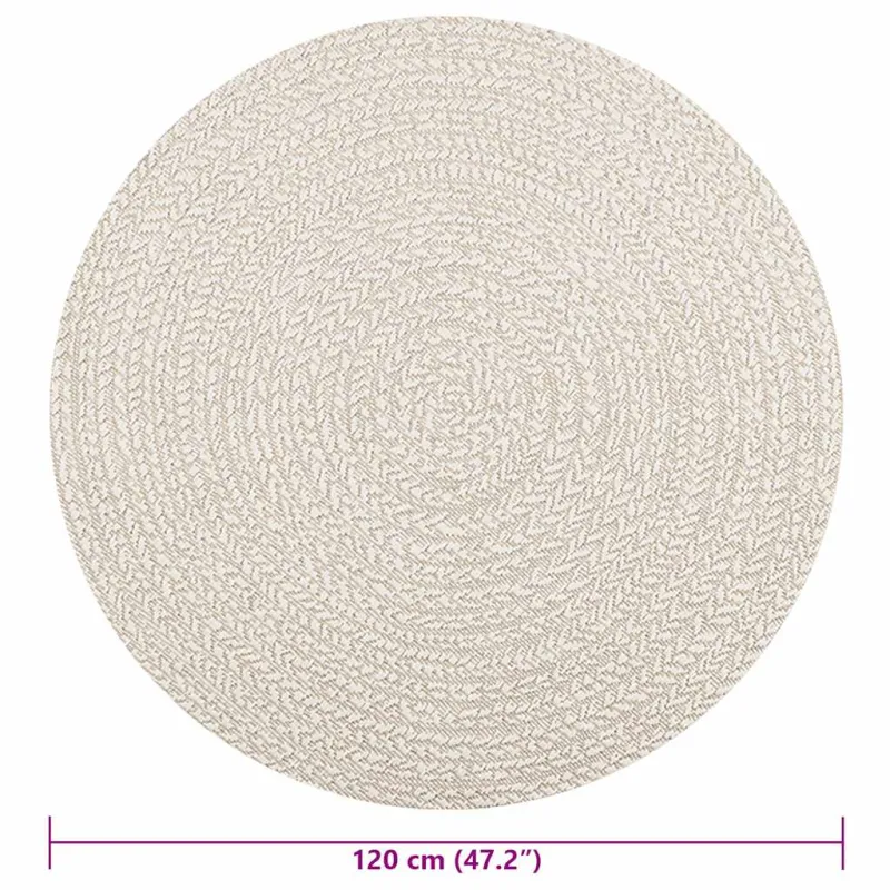 Kilimas ZIZUR, Ø 120 cm, džiuto imitacija, vidaus ir lauko
