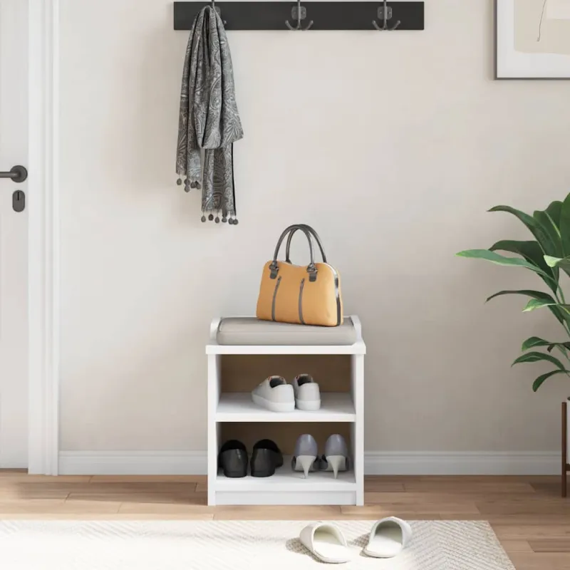 Prieškambario suoliukas SANDNES baltas 45x40x50 pušies masyvo