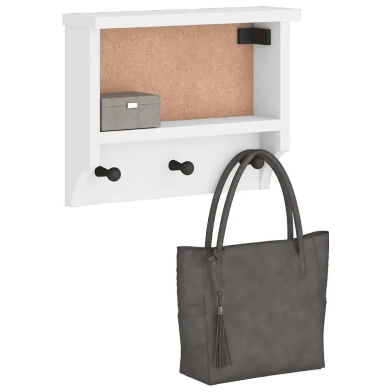 Sieninė kabykla SANDNES baltas 45x12x35 pušies masyvo