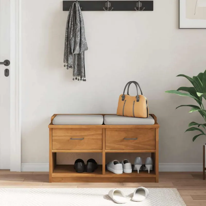 Prieškambario suoliukas SANDNES 87x40x50 pušies masyvo