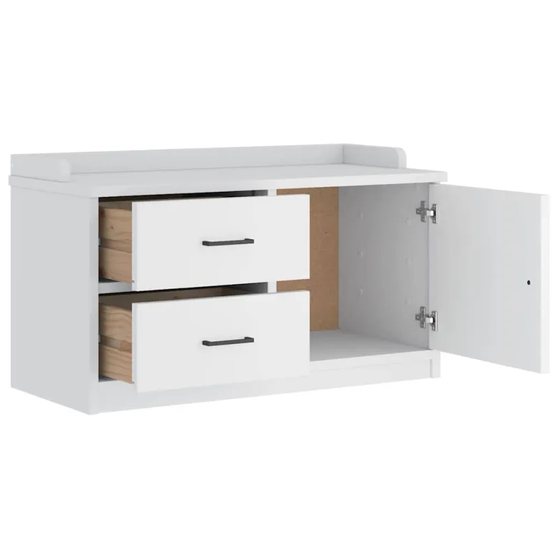 Prieškambario suoliukas SANDNES baltas 87x40x50 pušies masyvo