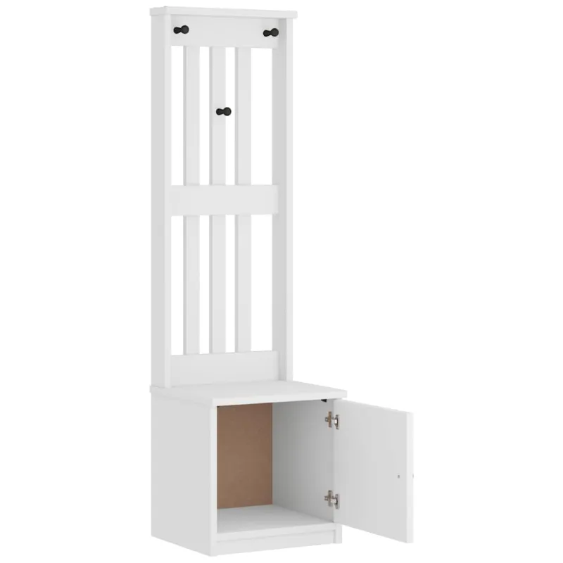salės medis "SANDNES" baltas 45x40x159,5 pušies masyvo
