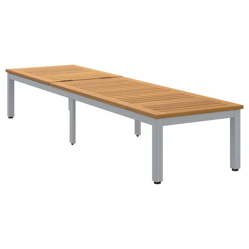 Saulės gultas Pilka 200 x 55 x 35 cm Kietos akacijos mediena
