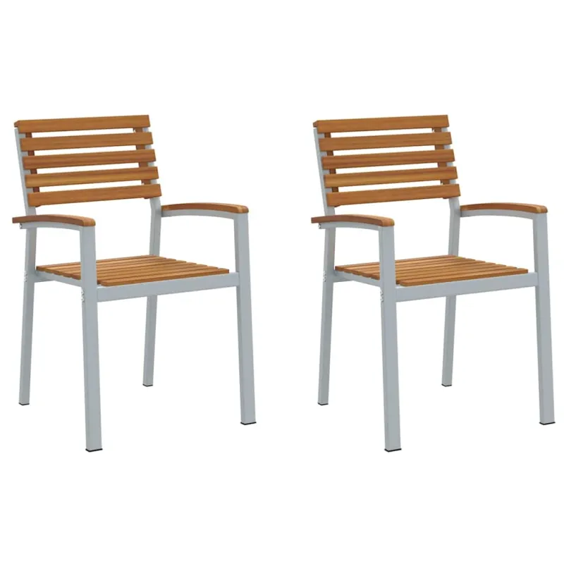 Sodo Kėdė 2 pcs Ruda 56 x 57 x 87 cm Kietos akacijos mediena