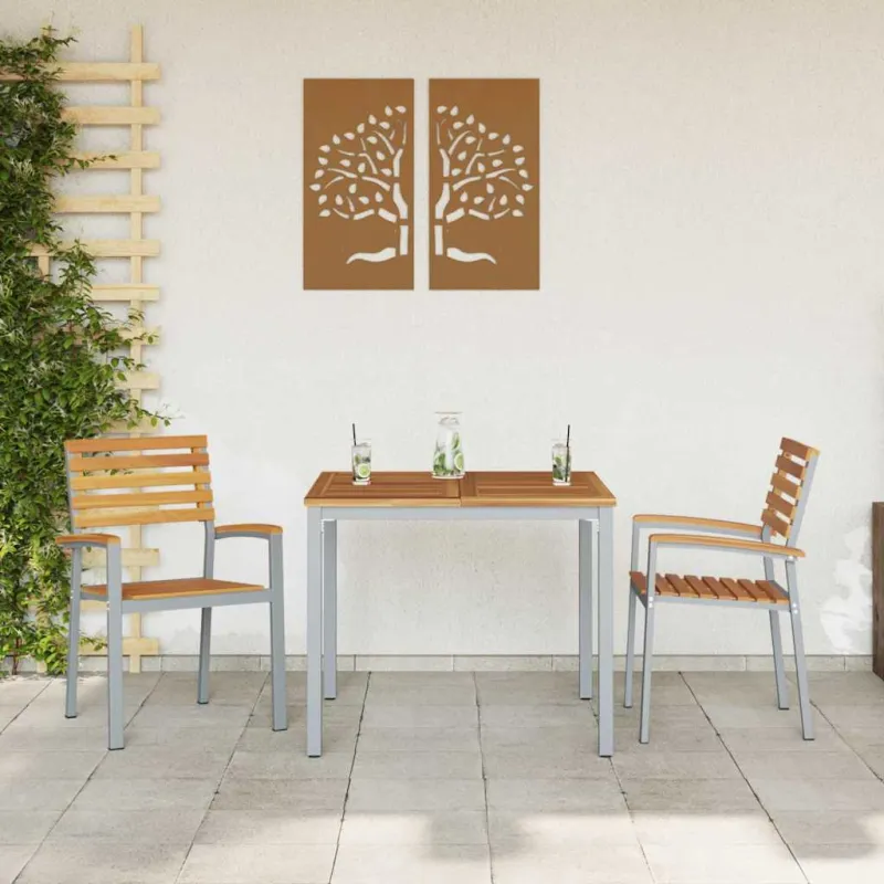 Sodo Kėdė 2 pcs Ruda 56 x 57 x 87 cm Kietos akacijos mediena