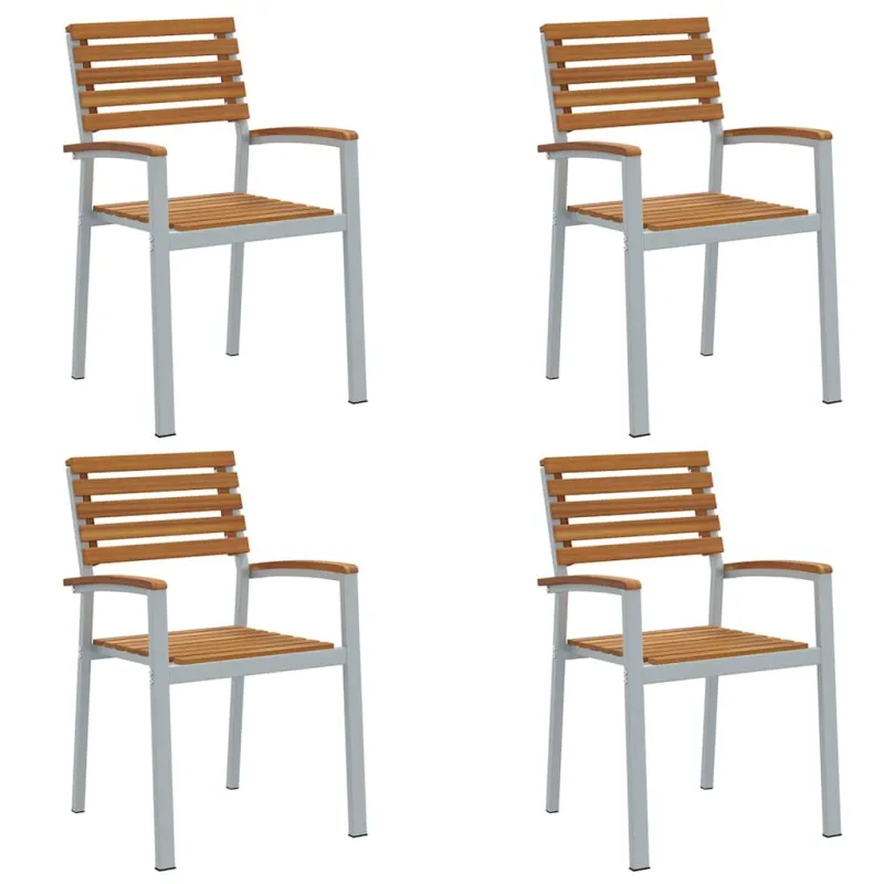 Sodo Kėdė 4 pcs Ruda 56 x 57 x 87 cm Kietos akacijos mediena