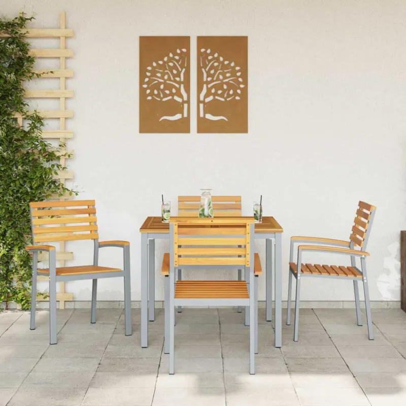 Sodo Kėdė 4 pcs Ruda 56 x 57 x 87 cm Kietos akacijos mediena