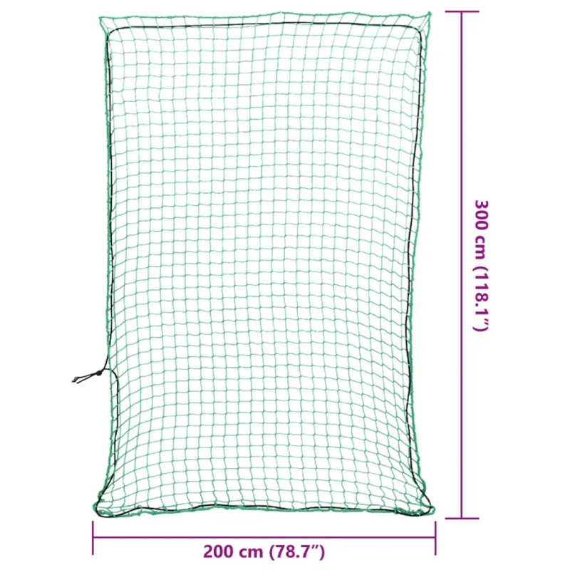Priekabos tinklas su elastine virve, žalias, 3x2m, PP