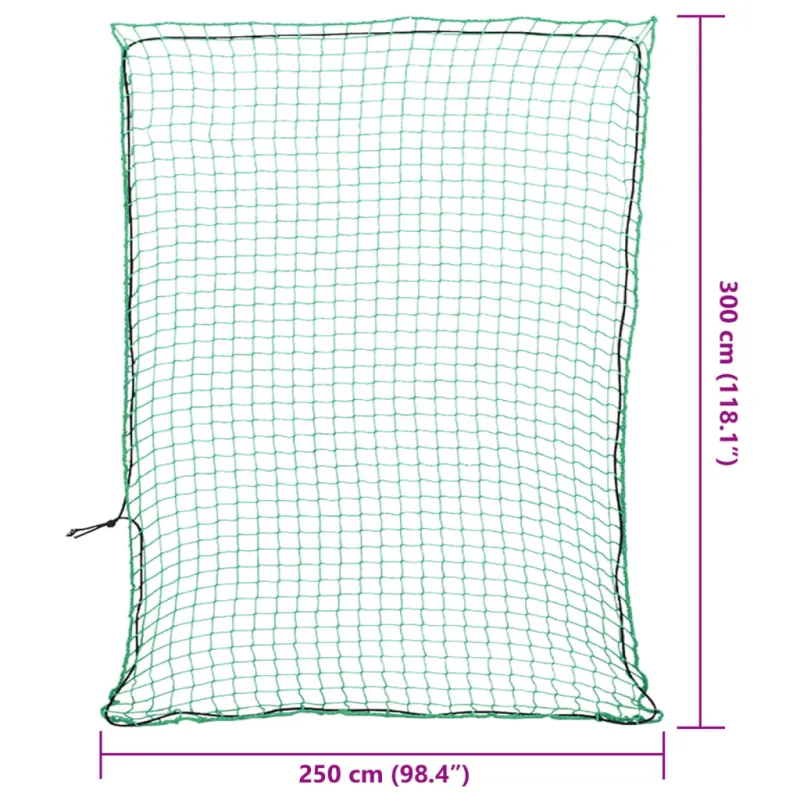 Priekabos tinklas su elastine virve, žalias, 3x2,5m, PP