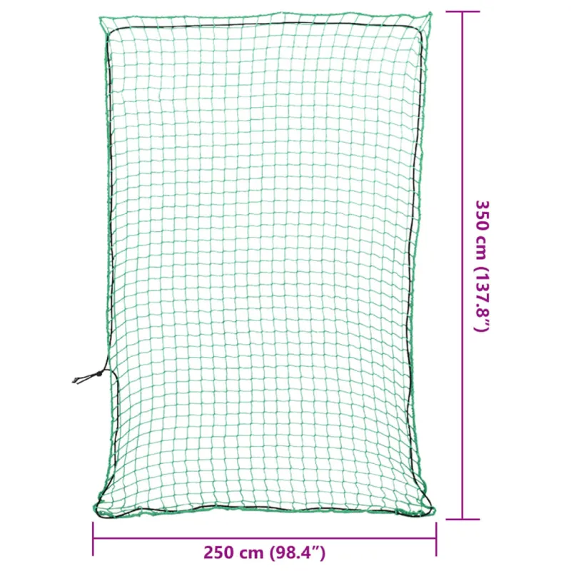 Priekabos tinklas su elastine virve, žalias, 3,5x2,5m, PP