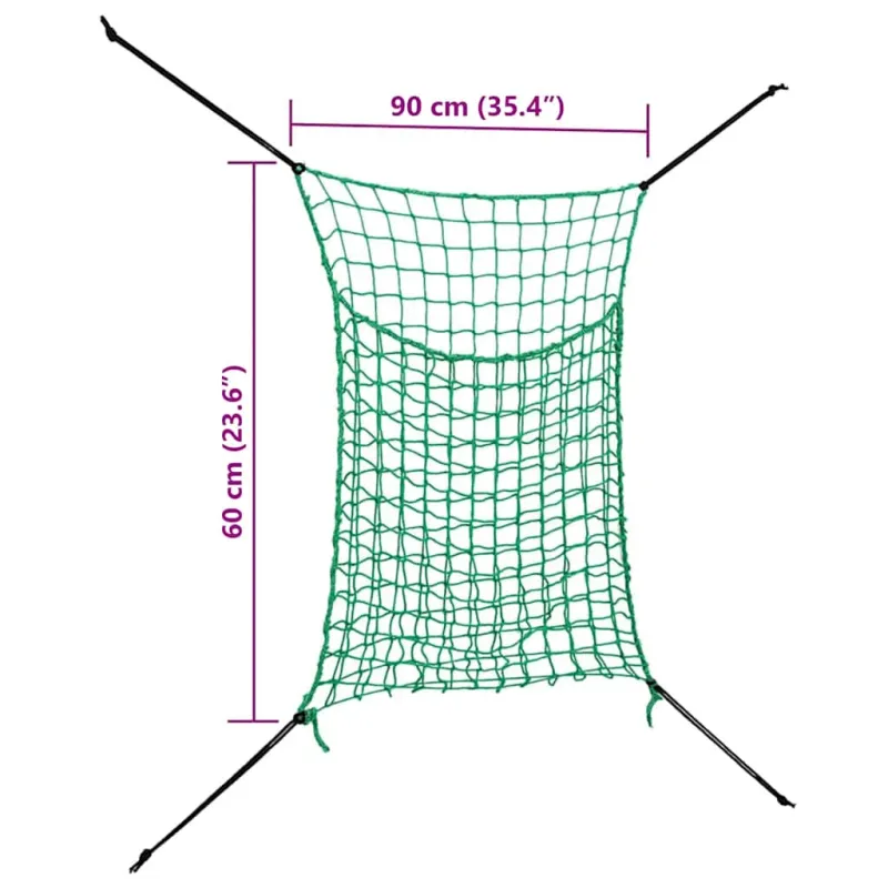 Priekabos tinklas su elastine virve, žalias, 90x60cm, PP
