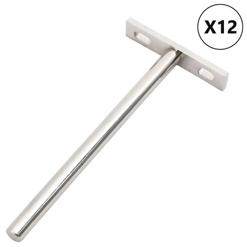 Plūduriuojančių lentynų laikikliai, 12 vnt., Ø10x150 mm, plieno