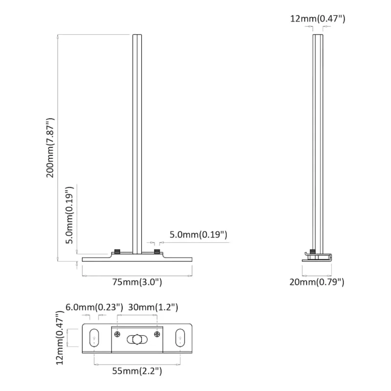 Plūduriuojančių lentynų laikikliai, 12 vnt., Ø12x200 mm, plieno