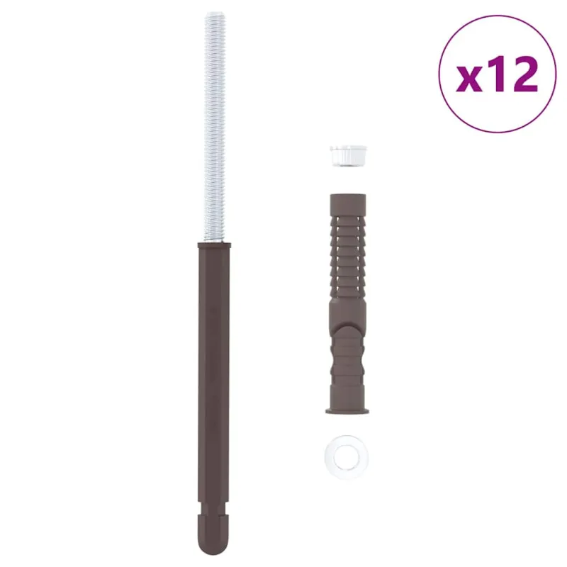 Svorio lentynų laikikliai 12 pcs Smėlio Ø10 x 170 mm Plienas