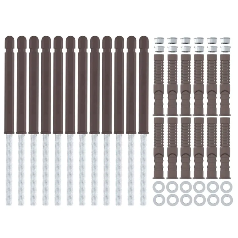Svorio lentynų laikikliai 12 pcs Smėlio Ø10 x 170 mm Plienas