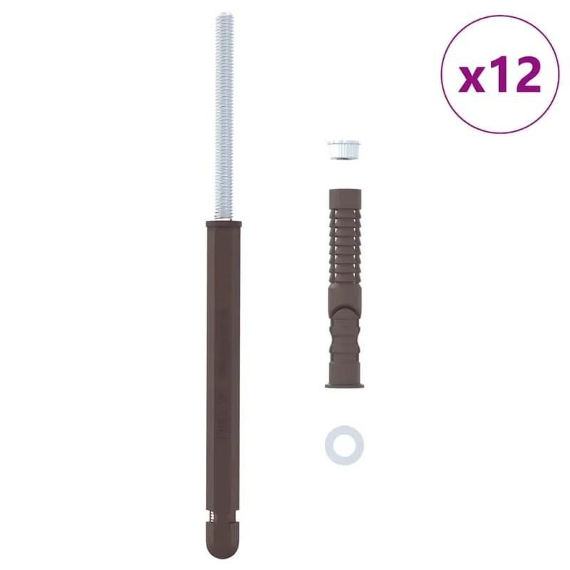 Svorio lentynų laikikliai 12 pcs Smėlio Ø12 x 190 mm Plienas