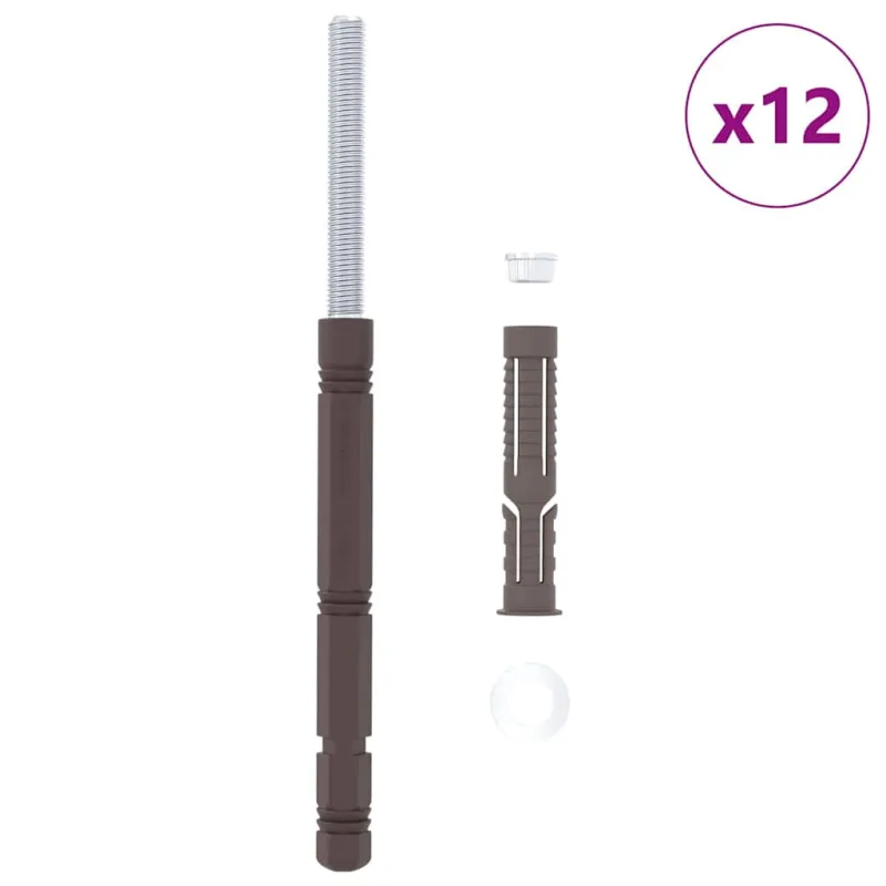 Svorio lentynų laikikliai 12 pcs Smėlio Ø14 x 210 mm Plienas