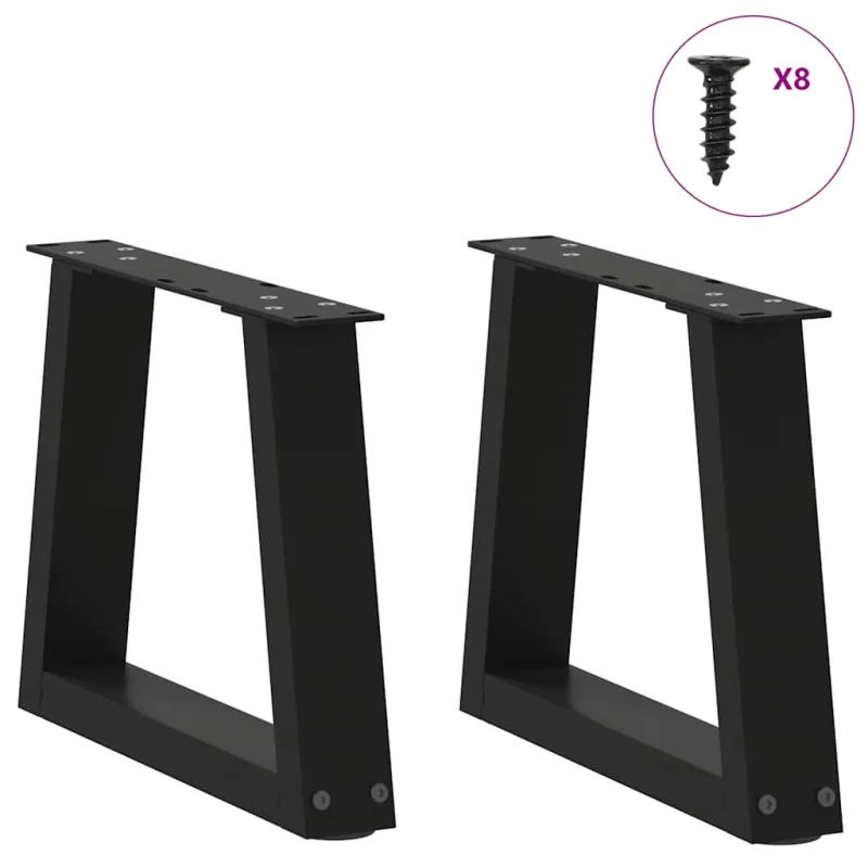 Kavos staliuko kojelės, V formos, 2 vnt., juodos, 30x(30-31,3) cm, plienas