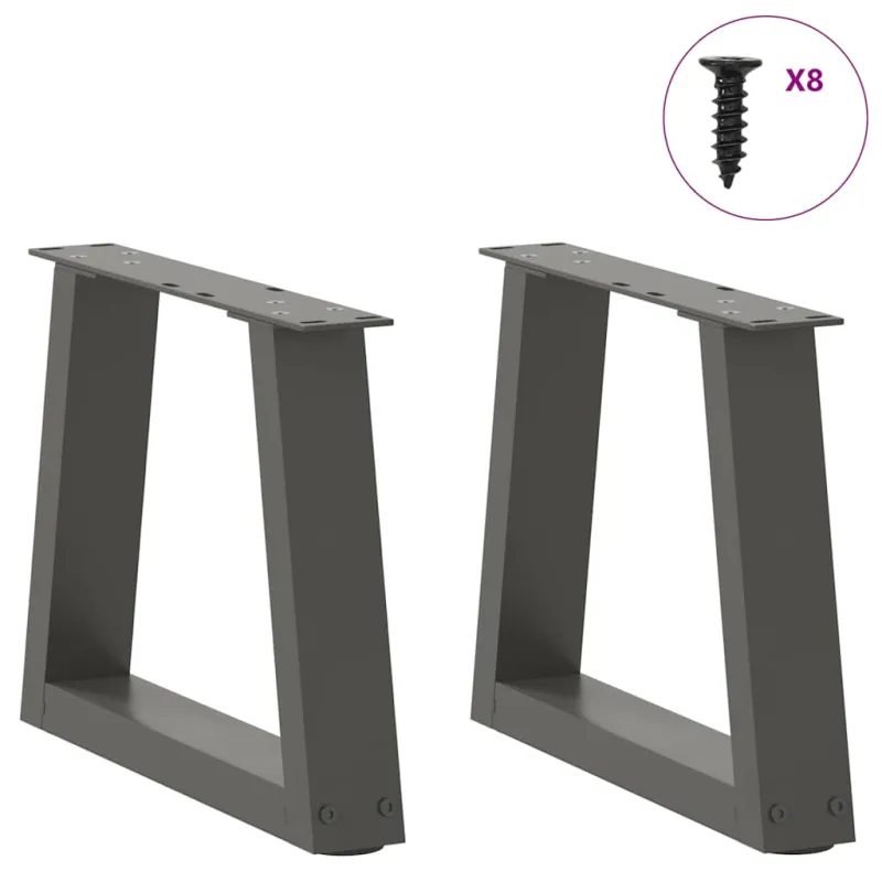 Kavos staliuko kojelės, V formos, 2 vnt., antracito spalvos, 30x(30-31,3) cm, plienas