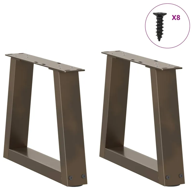 Kavos staliuko kojelės, V formos, 2 vnt., natūralus plienas, 30x(30-31,3) cm, plienas