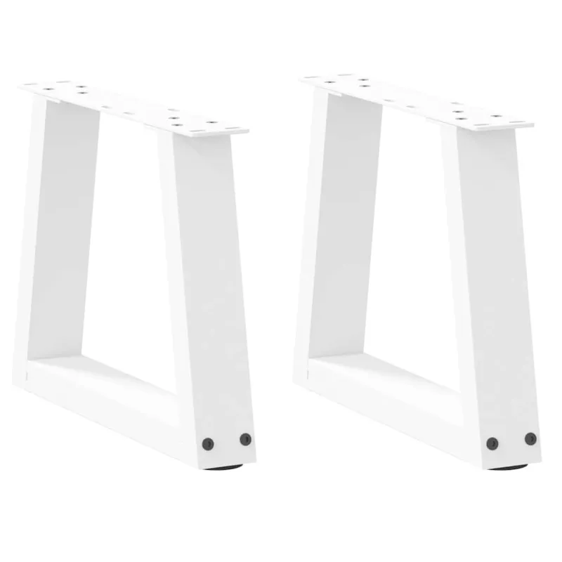 Kavos staliuko kojelės, V formos, 2 vnt., baltos, 40x(30-31,3) cm, plienas