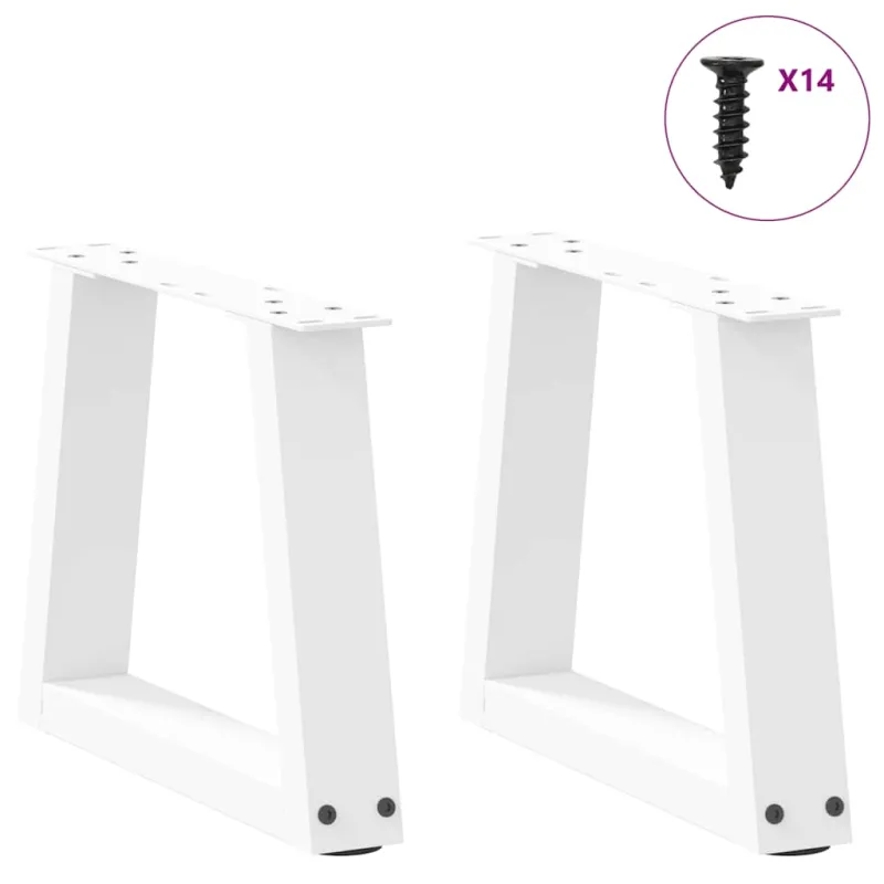 Kavos staliuko kojelės, V formos, 2 vnt., baltos, 40x(30-31,3) cm, plienas