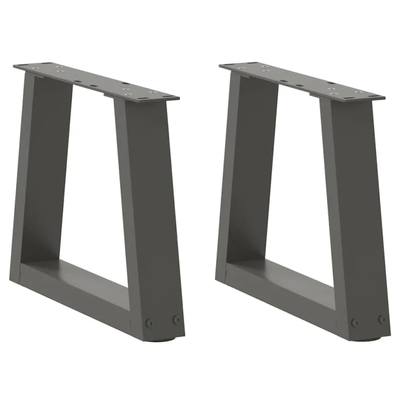 Kavos staliuko kojelės, V formos, 2 vnt., antracito spalvos, 40x(30-31,3) cm, plienas