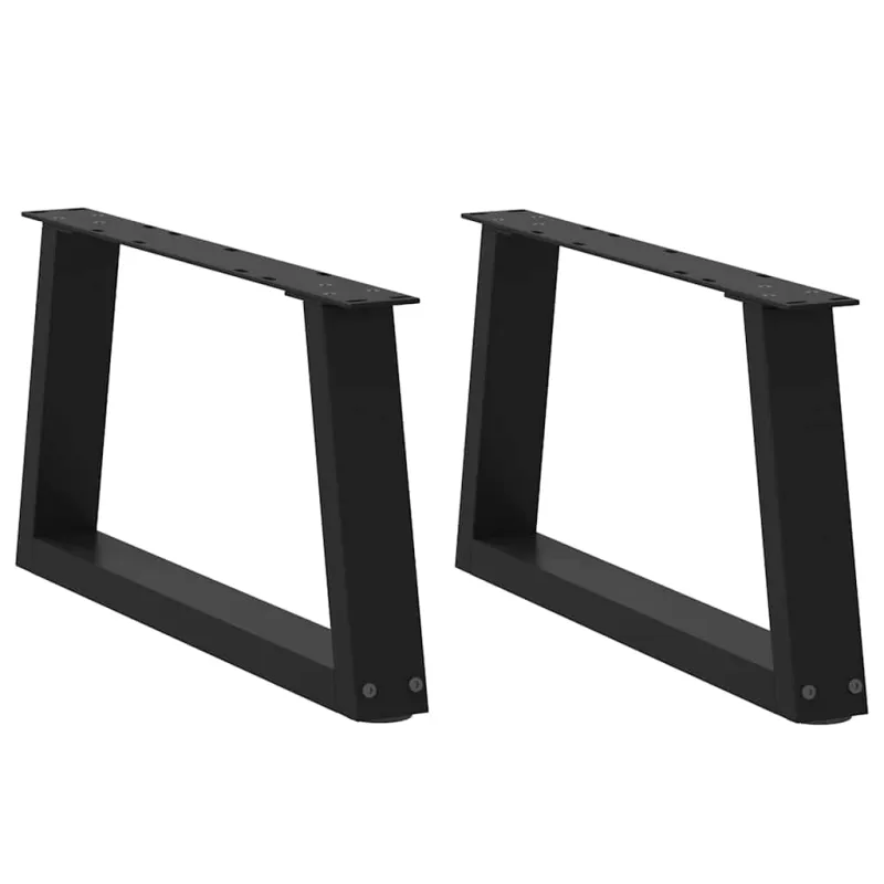 Kavos staliuko kojelės, V formos, 2 vnt., juodos, 50x(30-31,3) cm, plienas
