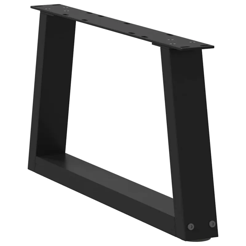 Kavos staliuko kojelės, V formos, 2 vnt., juodos, 60x(30-31,3) cm, plienas
