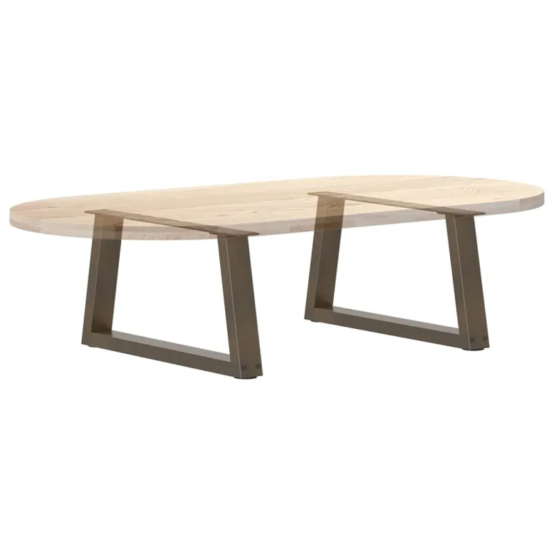 Kavos staliuko kojelės, V formos, 2 vnt., natūralus plienas, 60x(30-31,3) cm, plienas