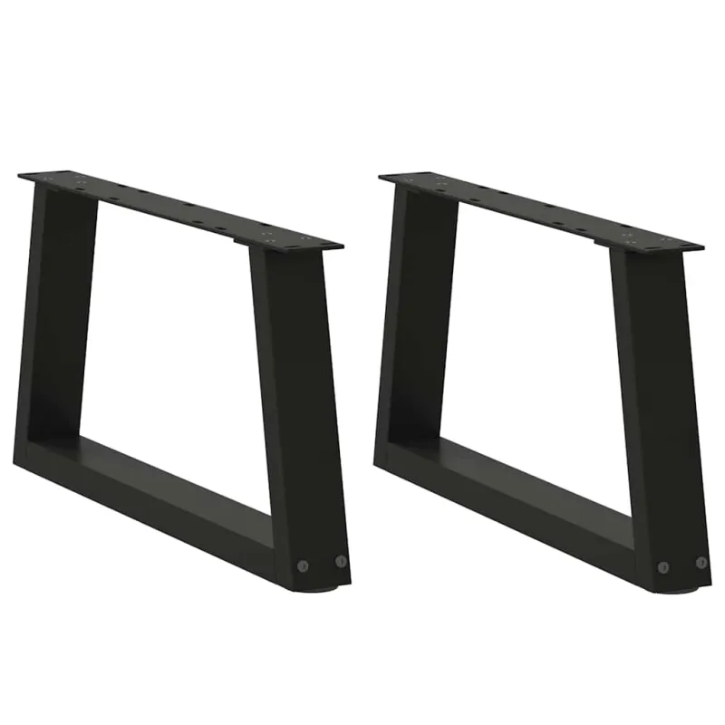 Kavos staliuko kojelės, V formos, 2 vnt., juodos, 70x(30-31,3) cm, plienas