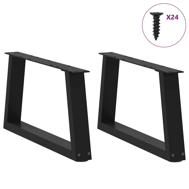 Kavos staliuko kojelės, V formos, 2 vnt., juodos, 70x(30-31,3) cm, plienas